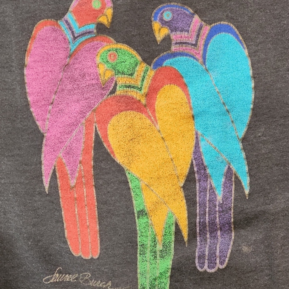 Vintage Laurel Burch Bird Graphic Crewneck Sweatshirt - Picture 2 of 11